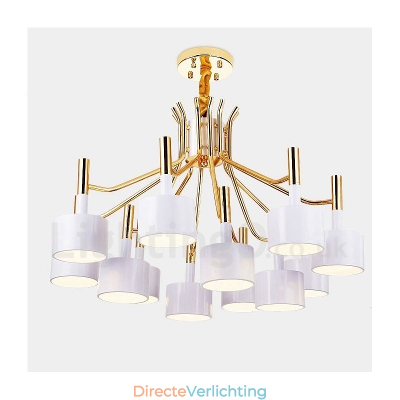 Moderne eigentijdse 12-lichts 2-laags kroonluchterlamp