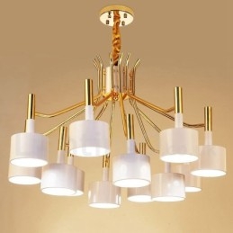 Moderne eigentijdse 12-lichts 2-laags kroonluchterlamp