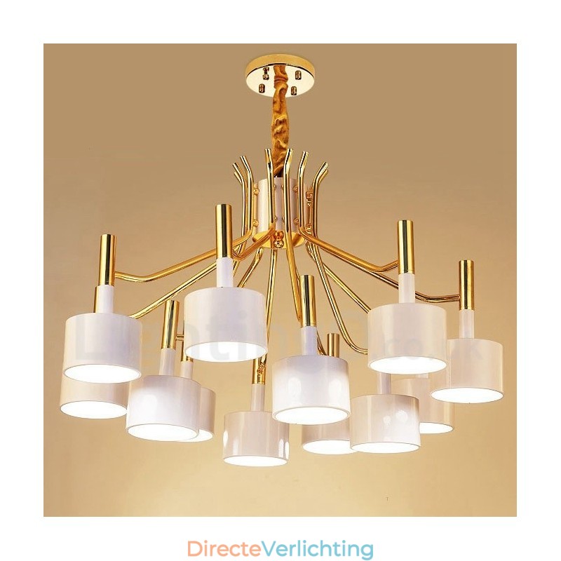 Moderne eigentijdse 12-lichts 2-laags kroonluchterlamp
