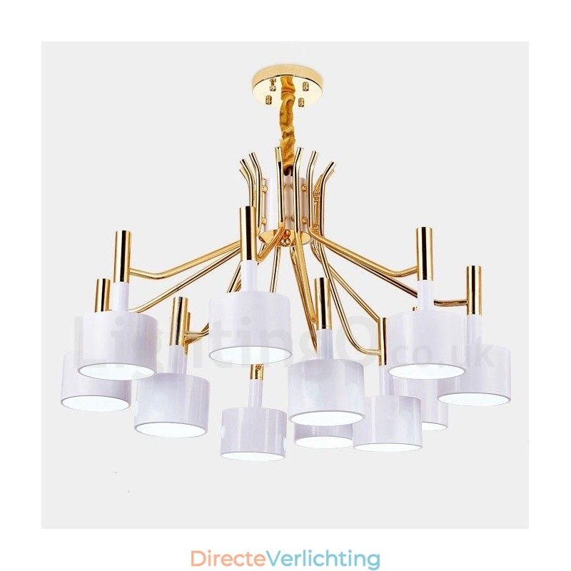 Moderne eigentijdse 12-lichts 2-laags kroonluchterlamp