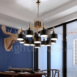 Moderne eigentijdse 12-lichts 2-laags kroonluchterlamp