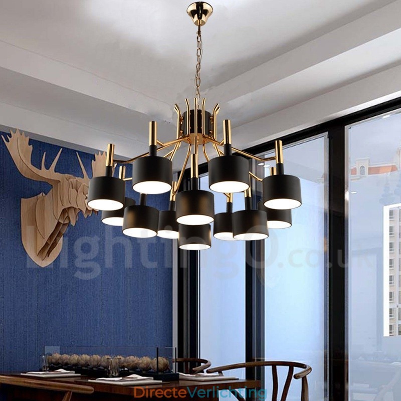 Moderne eigentijdse 12-lichts 2-laags kroonluchterlamp