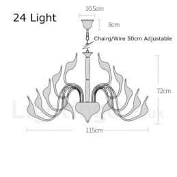 24 lampen moderne zwaan kroonluchterlamp G4 verchroomd lamp inbegrepen