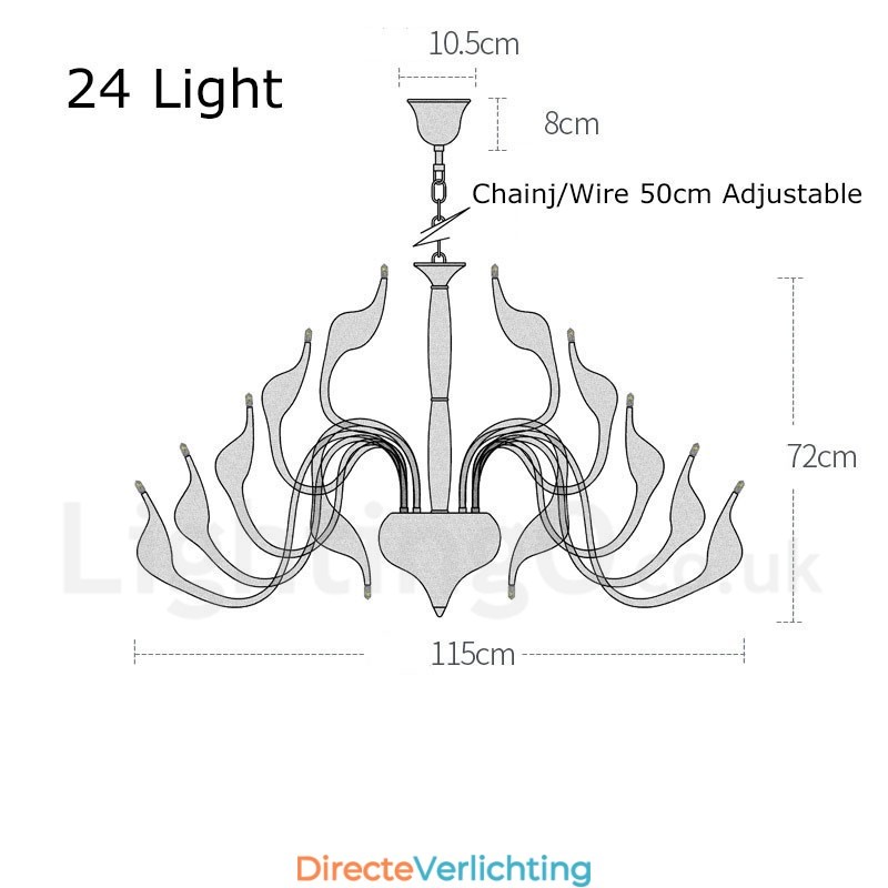 24 lampen moderne zwaan kroonluchterlamp G4 verchroomd lamp inbegrepen
