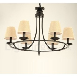 Landelijke Retro 6-lichts kroonluchterlamp met één laag