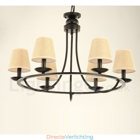 Landelijke Retro 6-lichts kroonluchterlamp met één laag Landelijke Retro 6-lichts kroonluchterlamp met één laag