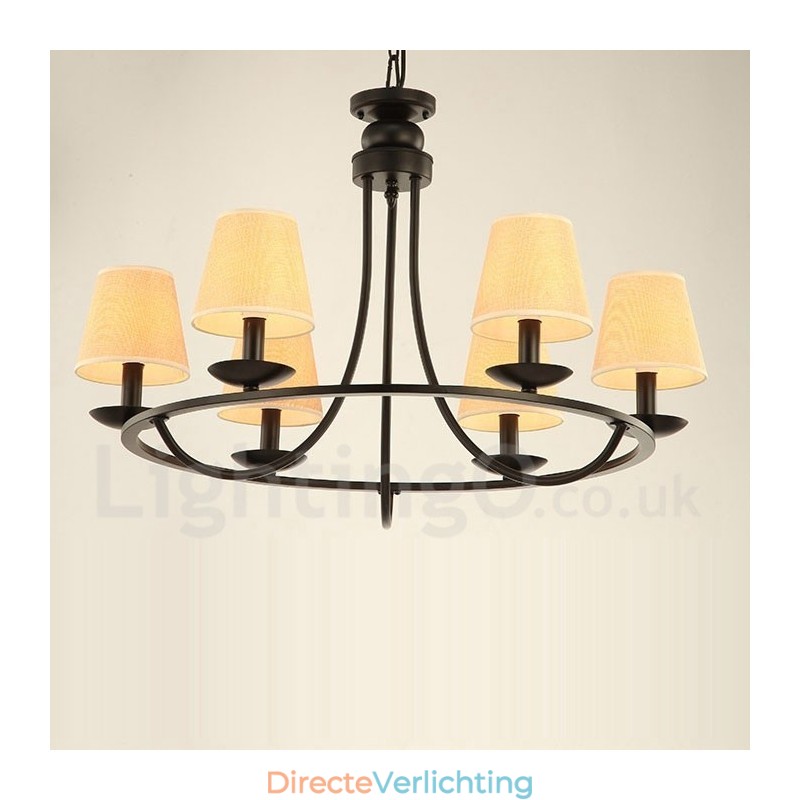 Landelijke Retro 6-lichts kroonluchterlamp met één laag