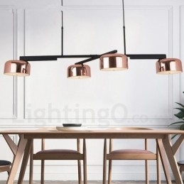 4-lichts enkellaags moderne, eigentijdse, draaibare kroonluchterlamp