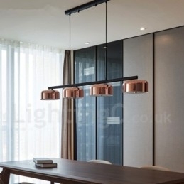 4-lichts enkellaags moderne, eigentijdse, draaibare kroonluchterlamp