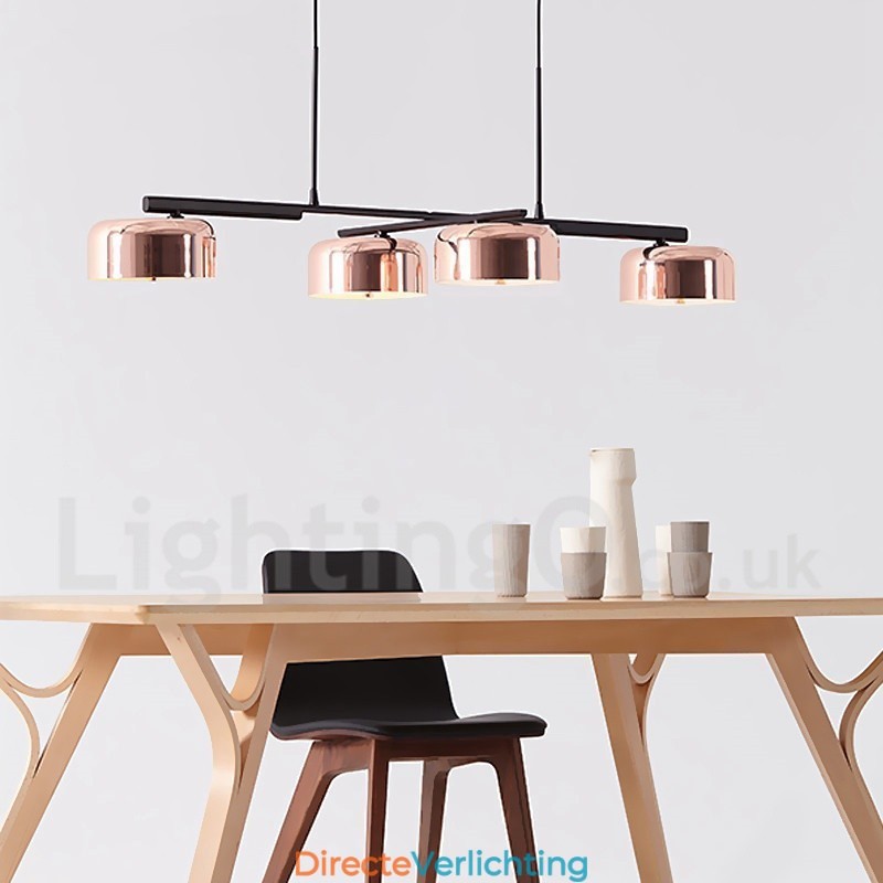 4-lichts enkellaags moderne, eigentijdse, draaibare kroonluchterlamp