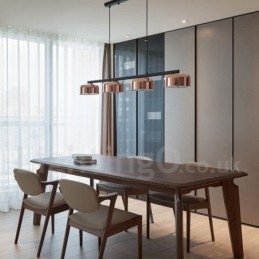 4-lichts enkellaags moderne, eigentijdse, draaibare kroonluchterlamp