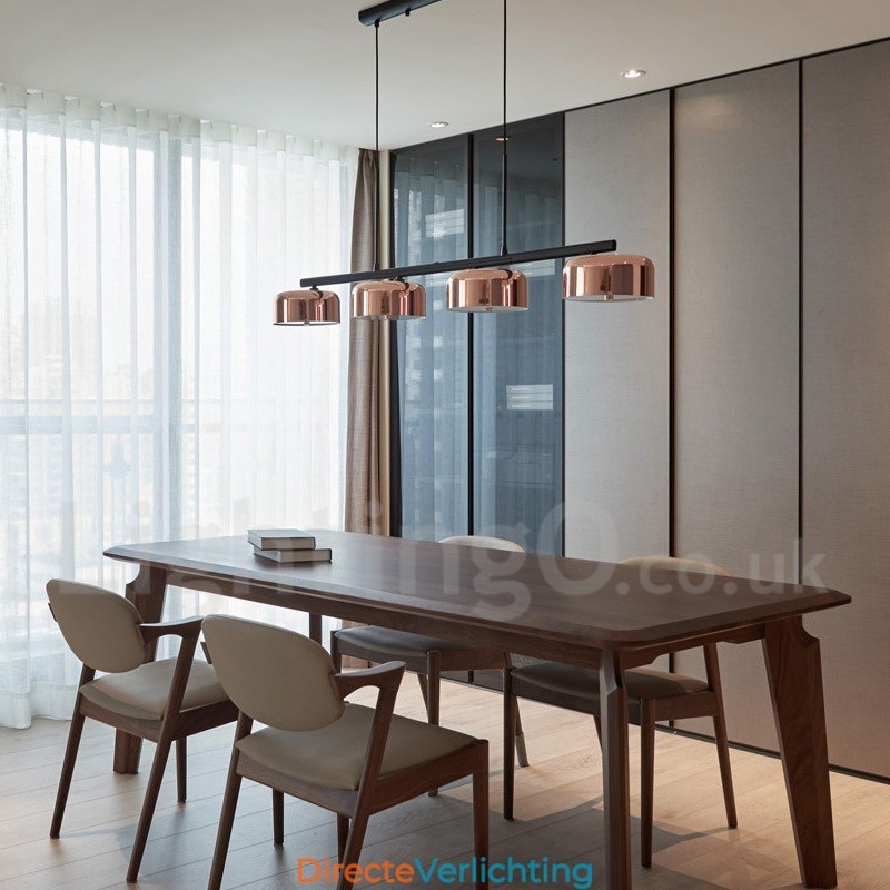 4-lichts enkellaags moderne, eigentijdse, draaibare kroonluchterlamp