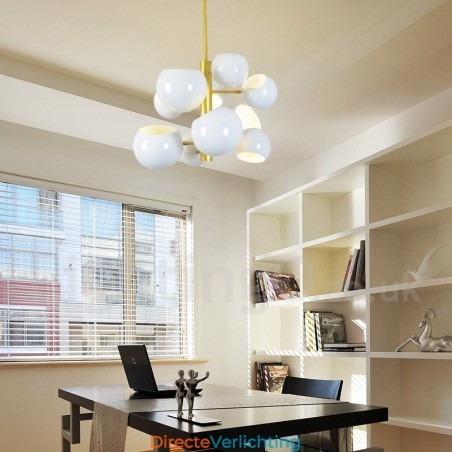 Witte 10-lichts moderne eigentijdse kroonluchterlamp Witte 10-lichts moderne eigentijdse kroonluchterlamp