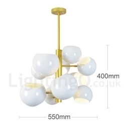 Witte 10-lichts moderne eigentijdse kroonluchterlamp