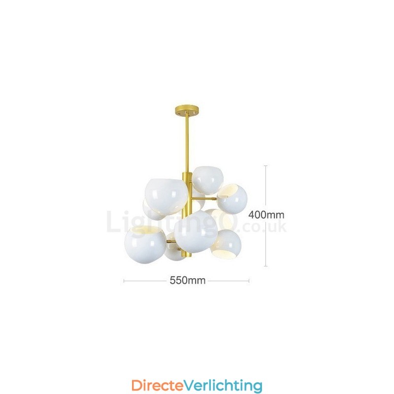 Witte 10-lichts moderne eigentijdse kroonluchterlamp