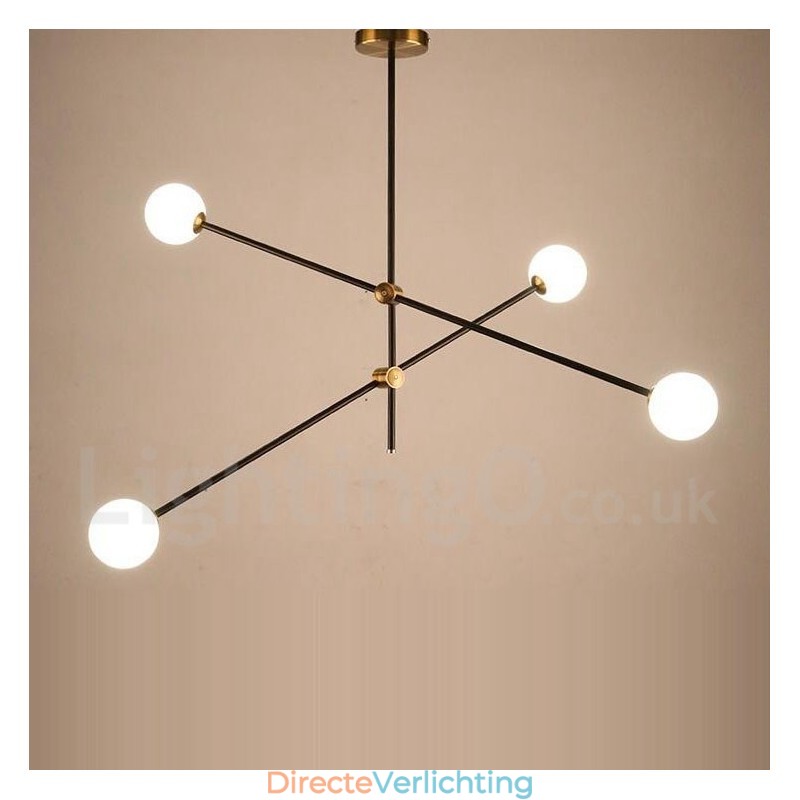 Moderne eigentijdse 4-lichts 2-laags kroonluchterlamp