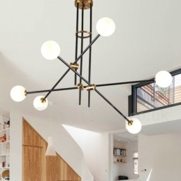 Moderne eigentijdse 6-lichts 3-laags kroonluchterlamp