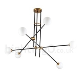 Moderne eigentijdse 6-lichts 3-laags kroonluchterlamp