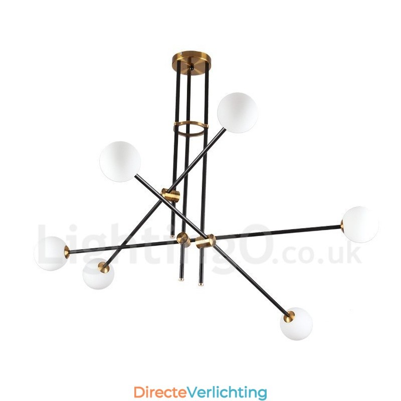 Moderne eigentijdse 6-lichts 3-laags kroonluchterlamp