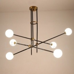 Moderne eigentijdse 6-lichts 3-laags kroonluchterlamp