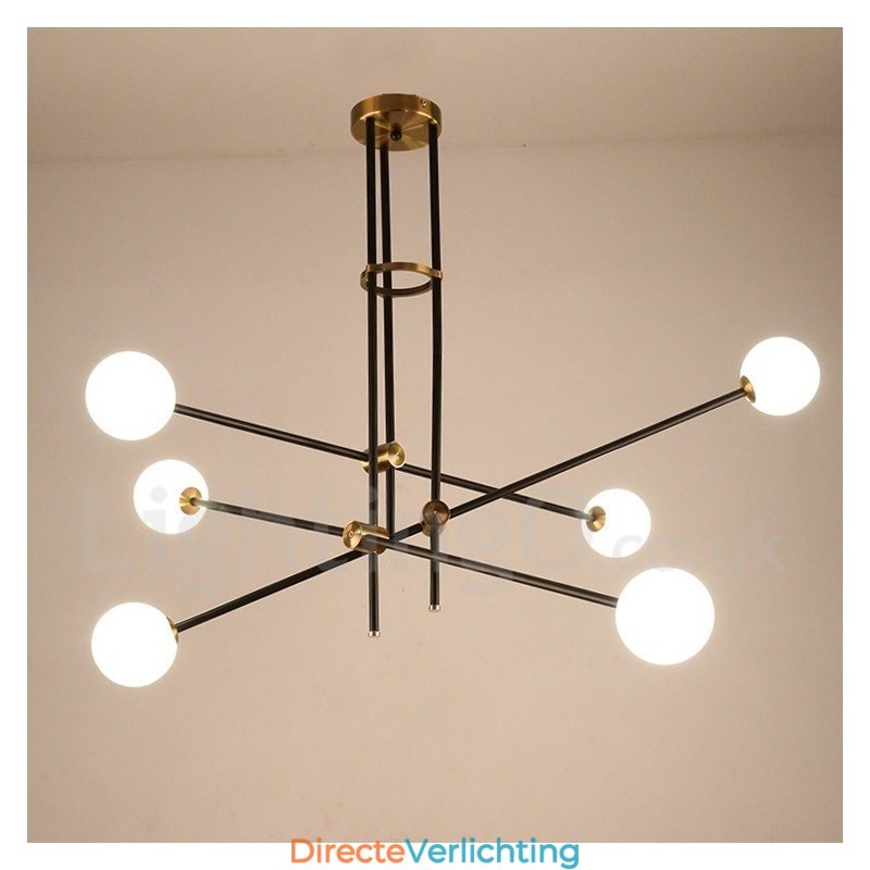 Moderne eigentijdse 6-lichts 3-laags kroonluchterlamp