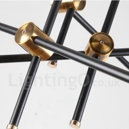 Moderne eigentijdse 6-lichts 3-laags kroonluchterlamp