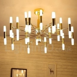 40 Licht Gouden 2-laags Moderne Hedendaagse Kroonluchterlamp