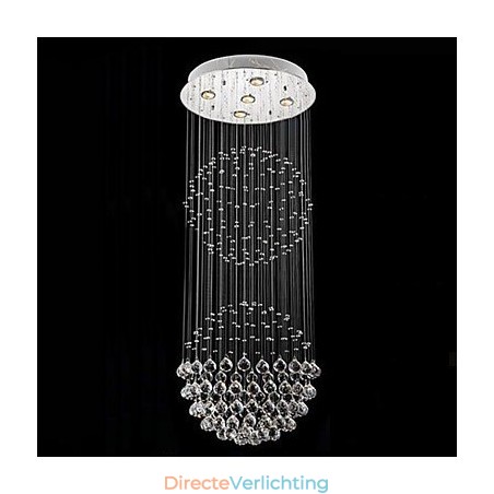 Hanglamp Moderne Kristallen Kroonluchter 5 Lampen Zilveren Baldakijn Helder Kristallen Bol Plafondlampen Armaturen Hanglamp Moderne Kristallen Kroonluchter 5 Lampen Zilveren Baldakijn Helder Kristallen Bol Plafondlampen Armaturen