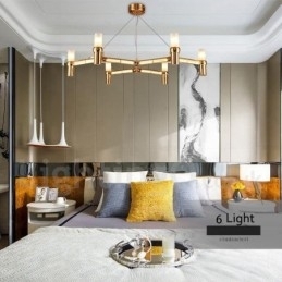 6-lichts enkellaags moderne eigentijdse kroonluchterlamp