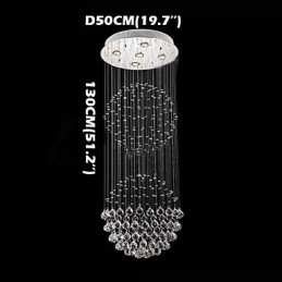 Hanglamp Moderne Kristallen Kroonluchter 5 Lampen Zilveren Baldakijn Helder Kristallen Bol Plafondlampen Armaturen