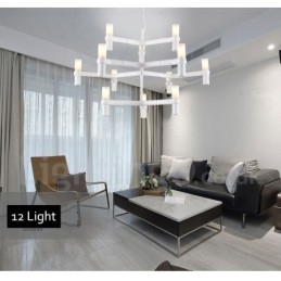 12 Licht 3-laags moderne eigentijdse kroonluchterlamp