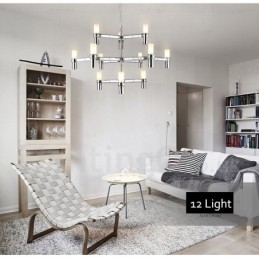 12 Licht 3-laags moderne eigentijdse kroonluchterlamp