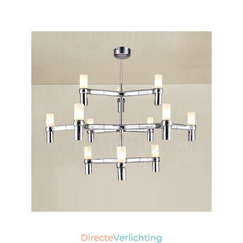 12 Licht 3-laags moderne eigentijdse kroonluchterlamp