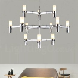 12 Licht 3-laags moderne eigentijdse kroonluchterlamp