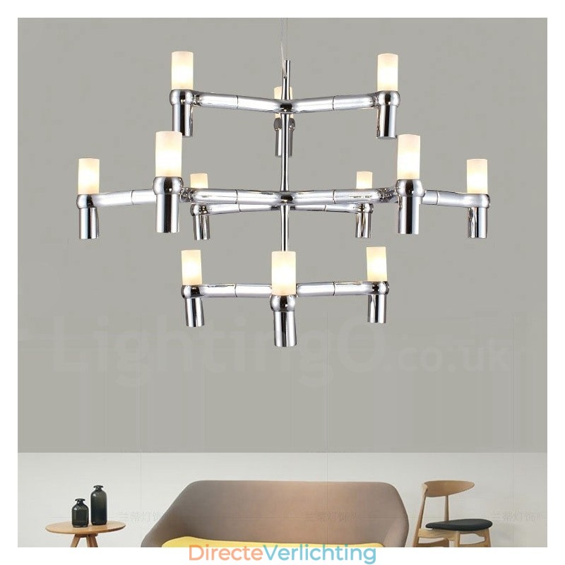12 Licht 3-laags moderne eigentijdse kroonluchterlamp