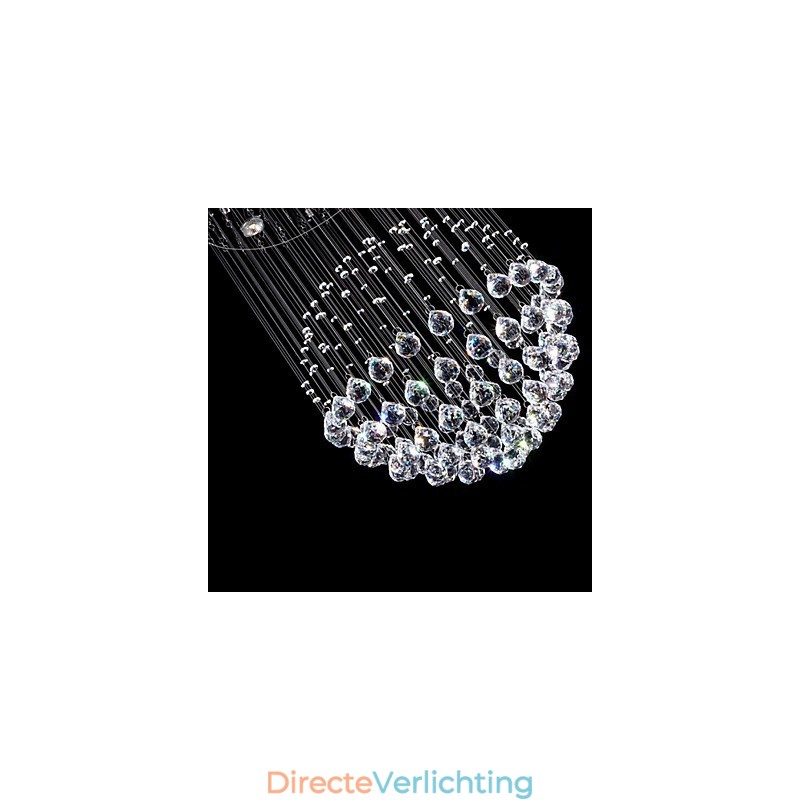 Hanglamp Moderne Kristallen Kroonluchter 5 Lampen Zilveren Baldakijn Helder Kristallen Bol Plafondlampen Armaturen