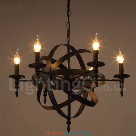 Retro Vintage Metalen 6 Lichts Enkelvoudige Kroonluchterlamp Retro Vintage Metalen 6 Lichts Enkelvoudige Kroonluchterlamp