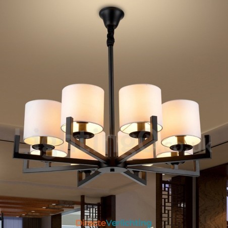 Moderne eigentijdse 8-lichts kroonluchter met één laag Moderne eigentijdse 8-lichts kroonluchter met één laag