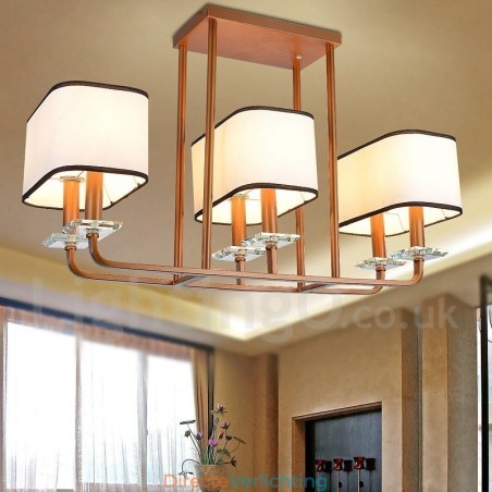 Moderne eigentijdse 6-lichts kroonluchter met één laag Moderne eigentijdse 6-lichts kroonluchter met één laag