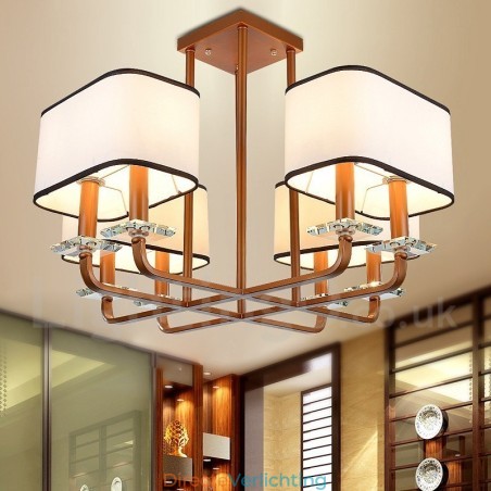 Moderne eigentijdse 8-lichts kroonluchter met één laag Moderne eigentijdse 8-lichts kroonluchter met één laag