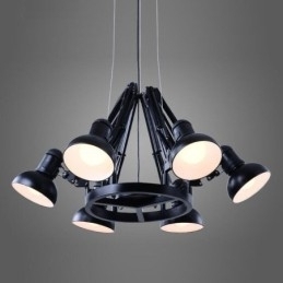6-lichts moderne eigentijdse kroonluchterlamp met één laag