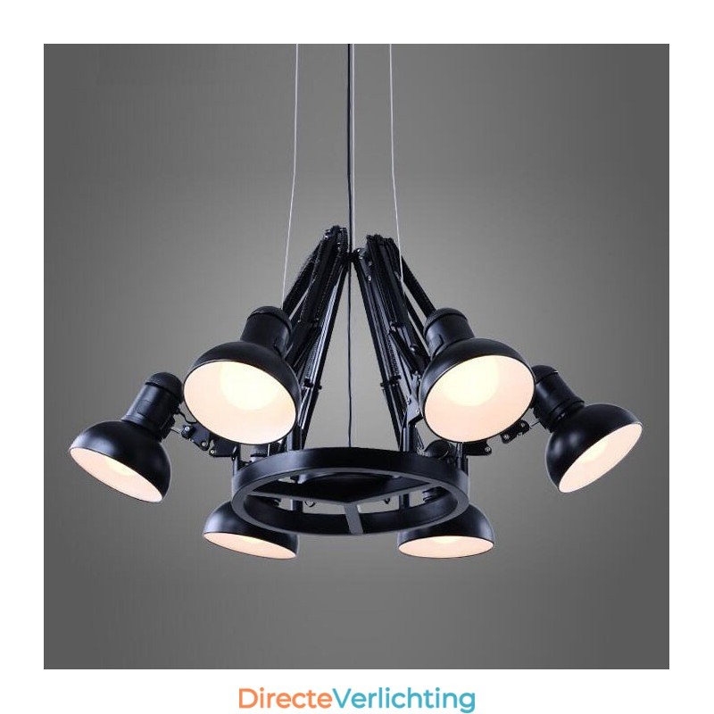 6-lichts moderne eigentijdse kroonluchterlamp met één laag