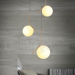 1-lichts moderne, eigentijdse hanglamp met glazen kap
