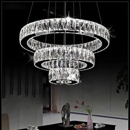 Kristallen kroonluchterlampen moderne verlichting drie ringen D305070 K9 grote kristallen plafondlampen