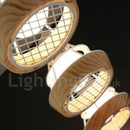 Eetkamer metalen houten hanglamp