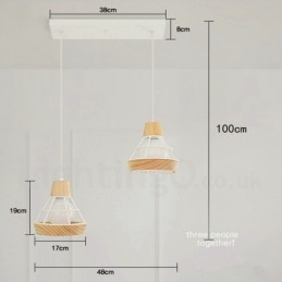 Eetkamer metalen houten hanglamp