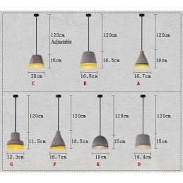 1-lichts vintage betonnen hanglamp