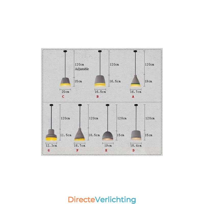 1-lichts vintage betonnen hanglamp