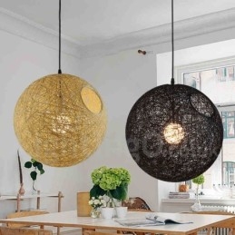 Moderne eigentijdse bamboe rotan hanglamp