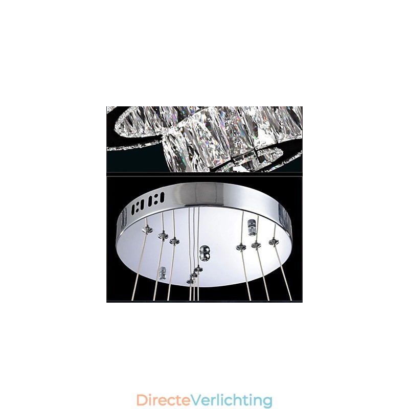Kristallen kroonluchterlampen moderne verlichting drie ringen D305070 K9 grote kristallen plafondlampen